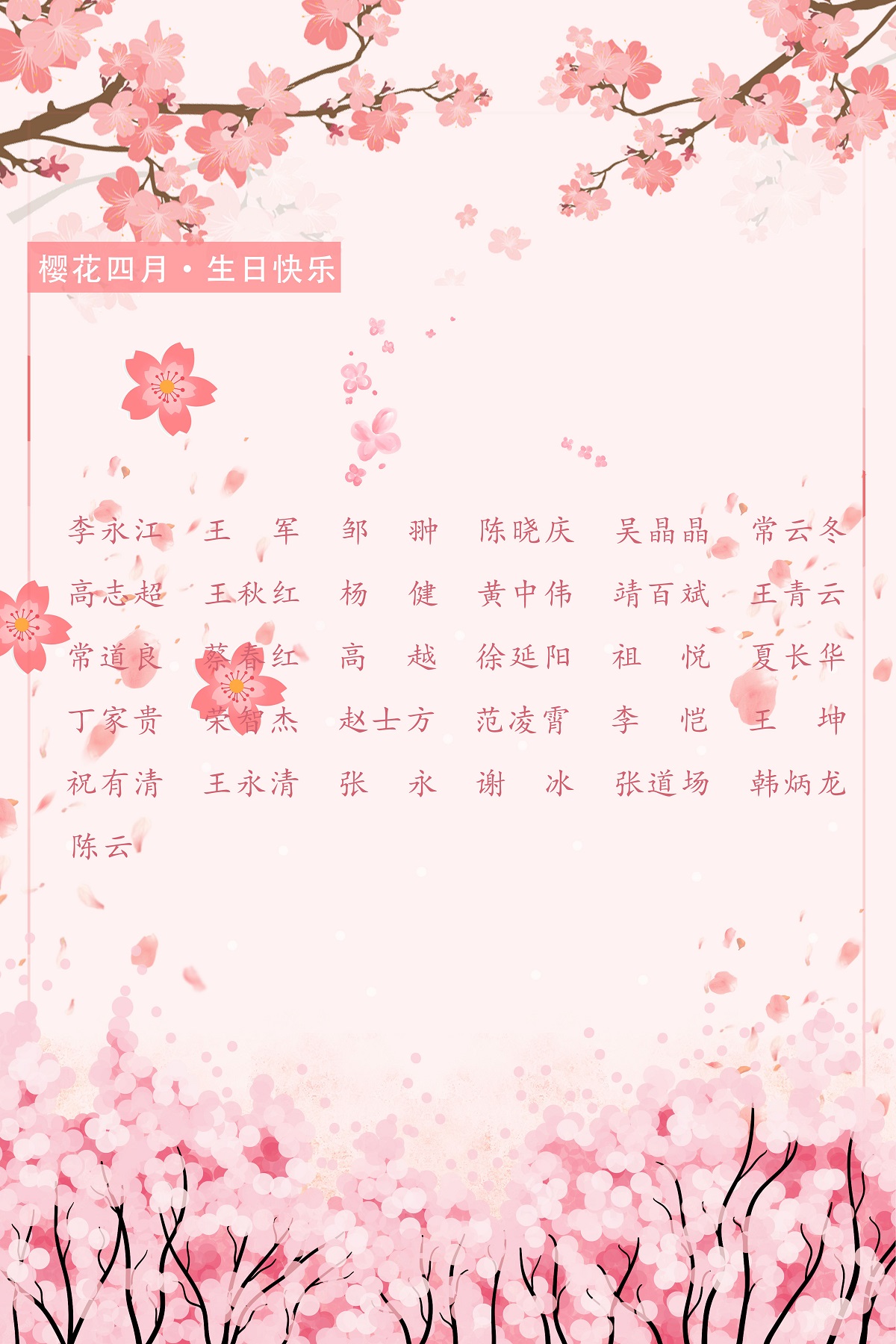 【生日祝?！抗ё?4月生日的員工生日快樂！
