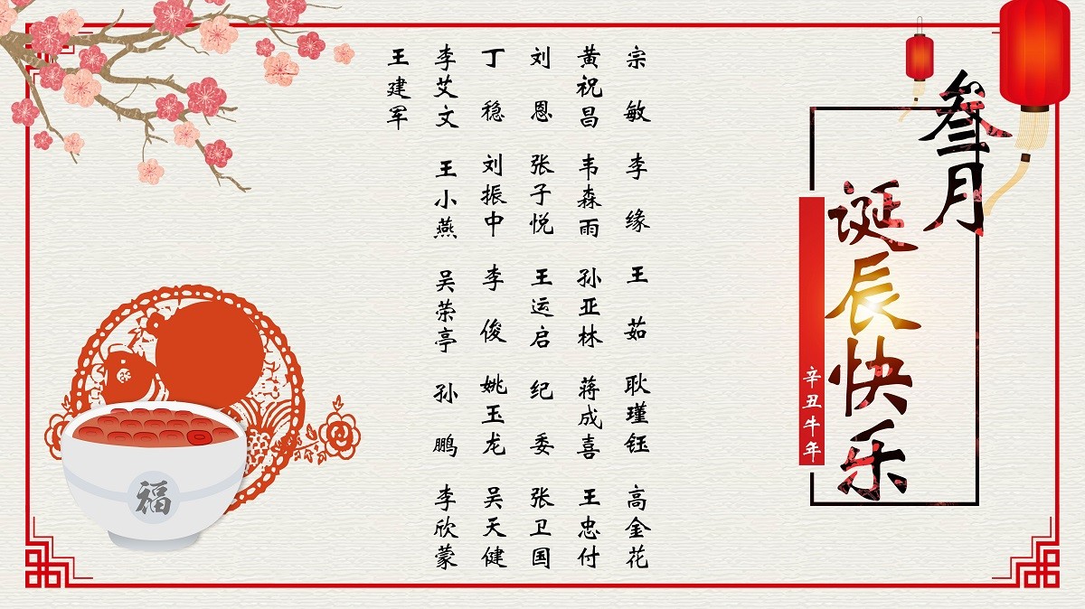 【生日祝?！抗ё?3月生日的員工生日快樂！