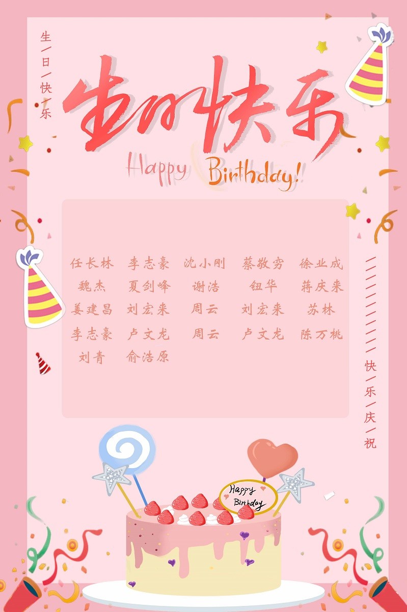 【生日祝?！抗ё?8月生日的員工生日快樂！